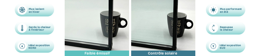 Double vitrage faible émissif ou double vitrage controle solaire