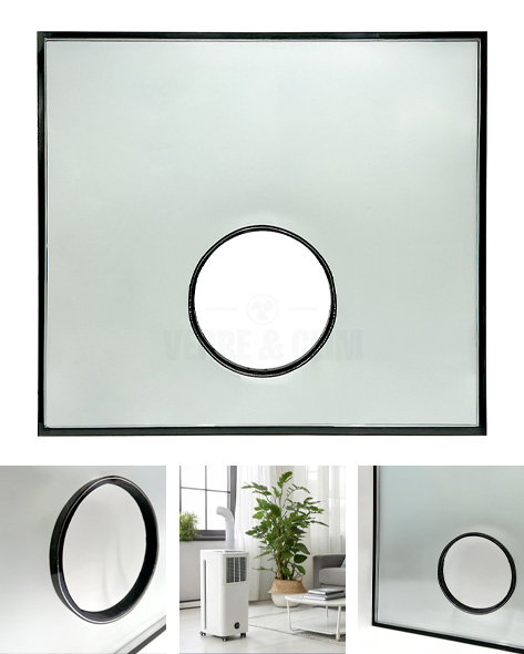 Photo produit double vitrage avec trou pour clim
