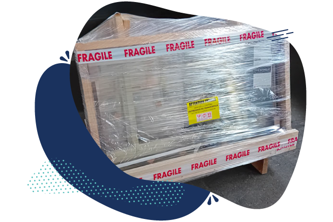 Image livraison vitrage sur palette